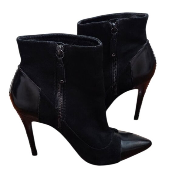 alice olivia black Suede Leather heeled Boots bootie size EU 40/US 9.5 - Picture 10 of 14